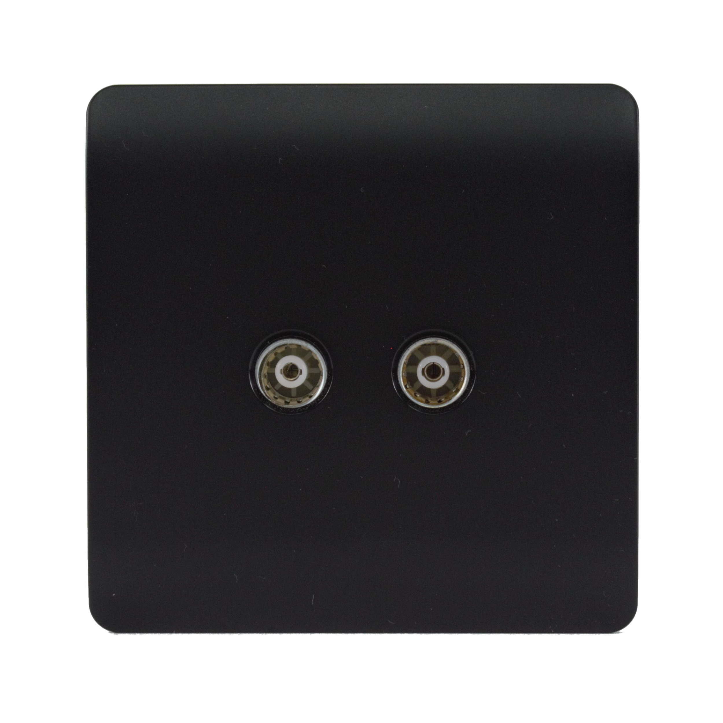 ART-2TVSMBK  Twin TV Co-Axial Outlet Matt Black